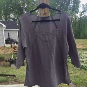 Eileen Fisher grey silk top - M